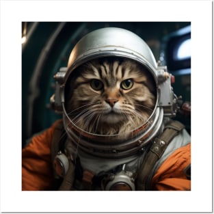 Astronaut Cat in Space - Siberian Forest Cat Posters and Art